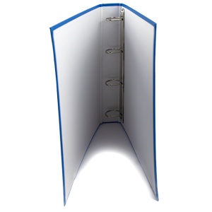 Caiet mecanic A4, 4 inele, 25 mm, carton, cu buzunar, albastru, Standard - Img 2