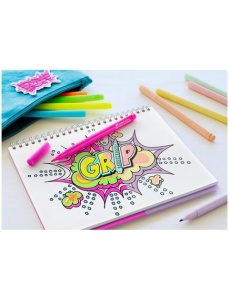 Carioci 10 culori/set, pastel si neon, Grip FABER-CASTELL Grip - Img 2