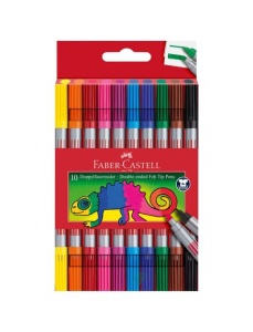 Carioci cu 2 capete 10 culori/set FABER-CASTELL