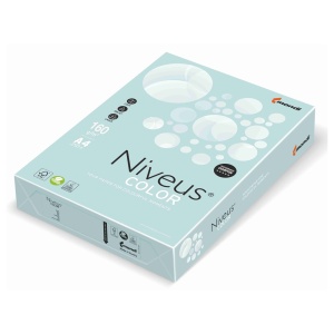 Carton colorat A4, 160 g/mp, 250 coli/top, albastru pal, NIVEUS - Img 1