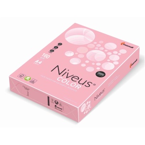 Carton colorat A4, 160 g/mp, 250 coli/top, roz pal, NIVEUS