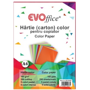 Carton colorat A4 asortat, 80 g/mp, 500 coli/top, 10 culori/set - Img 1