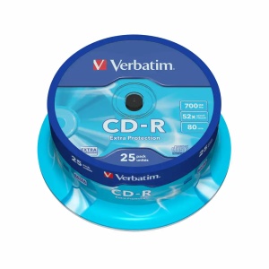 CD-R VERBATIM, 52x, 700 MB, 25 bucati/cake