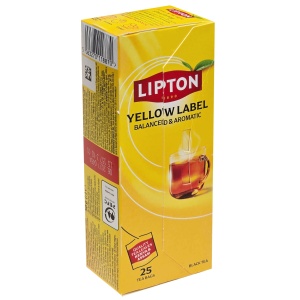 Ceai negru LIPTON Yellow Label, 25 plicuri/cutie