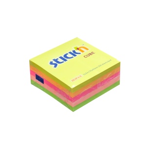 Cub notes autoadeziv 51x51 mm, 250 file, 5 culori neon, STICK'N - Img 2