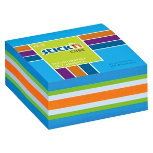 Cub notite autoadeziv 51x51 mm, 250 file, albastru, STICK'N