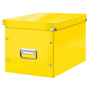 Cutie depozitare mare, 320x310x360 mm, carton, galben, LEITZ WOW Click&Store Cub