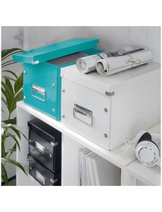 Cutie depozitare mare, 320x310x360 mm, carton, turcoaz, LEITZ WOW Click&Store Cub - Img 3