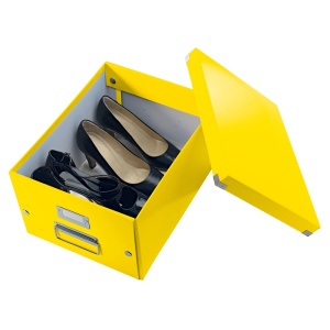 Cutie depozitare medie, 369x281x200 mm, carton, galben, LEITZ Click&Store - Img 5