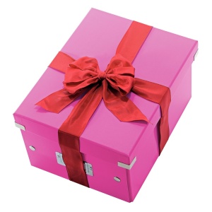 Cutie depozitare medie, 369x281x200 mm, carton, roz, LEITZ Click&Store - Img 4