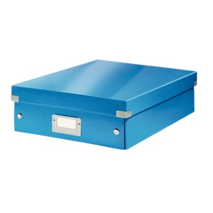 Cutie organizare medie, 280x100x370 mm, carton, albastru, LEITZ WOW Click&Store