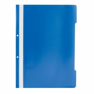 Dosar plastic cu sina si gauri, 25 buc/set, albastru