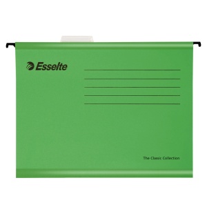 Dosar suspendat, cu sina si eticheta, A4, verde, ESSELTE