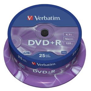 DVD+R VERBATIM, 16x, 4.7 GB, 25 buc/set
