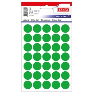 Etichete autoadezive rotunde, 19 mm, 175 buc/set, verde, TANEX