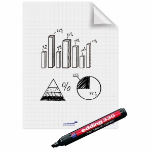 Flipchart electrostatic, 60x80 cm, 25 coli/set, matematica, Magic Chart LEGAMASTER