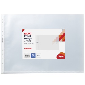 Folii protectie documente, A3, landscape, 45 microni, 25 buc/set, NOKI