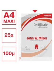 Folii protectie transparente, 100 mic, 25 buc/set, ESSELTE Maxi - Img 5