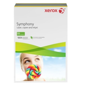 Hartie colorata A4 asortata XEROX Symphony intens, 80 g/mp, 250 coli/top
