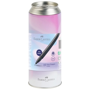 Liner 0.4 mm FABER-CASTELL Grip, 15 culori/set, cutie metal