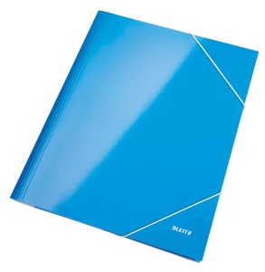 Mapa de carton, cu elastic, A4, albastru, LEITZ WOW
