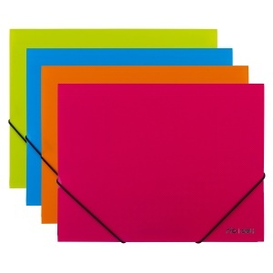 Mapa documente plastic, cu elastic, A4, diverse culori, DELI