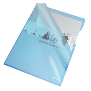 Mapa documente plastic, deschidere in L, 150 microni, A4, 25/set, albastru, ESSELTE - Img 2