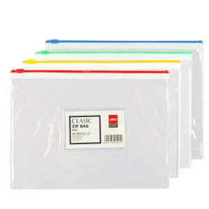 Mapa plastic A5 cu fermoar Ziplock, DELI