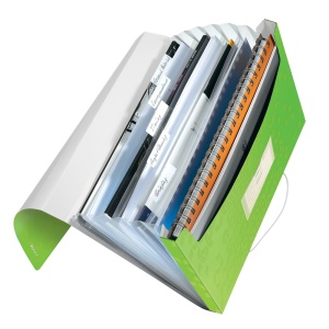 Mapa plastic cu elastic, 6 compartimente, A4, verde, LEITZ WOW - Img 2
