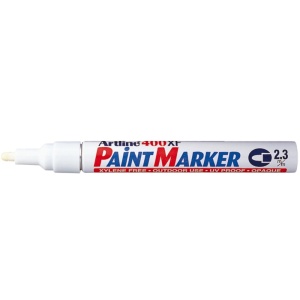 Marker cu vopsea, varf 2-3 mm, alb, ARTLINE 400XF