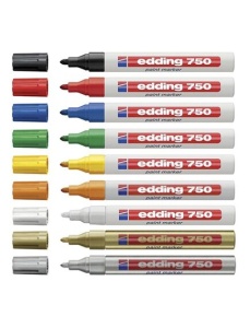 Marker cu vopsea, varf 2-4 mm, negru, EDDING 750 - Img 2