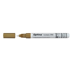 Marker cu vopsea, varf rotund 1-2mm, auriu, Optima Paint 3713