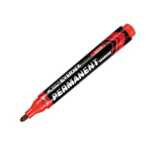 Marker permanent, varf 2.5mm, rosu, DELI U216 - Img 2