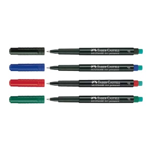 Marker permanent, varf fin 0,4 mm, 4 culori/set, FABER-CASTELL Multimark S - Img 2