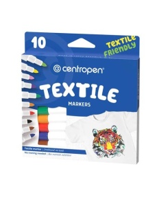 Markere pentru textile, 10 culori/set, CENTROPEN - Img 1