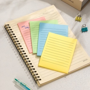 Notes adeziv, 76x126 mm, liniat, 4 x 25 culori/set, DELI - Img 2