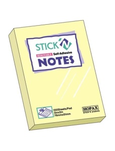 Notes autoadeziv 76x51 mm, 100 file, galben, STICK'N Pastel