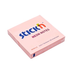 Notes autoadeziv 76x76 mm, 100 file, corai neon, STICK'N