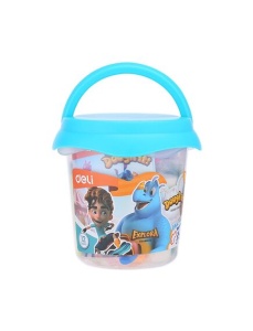 Plastilina 12 culori/set 160 g galetusa cu 4 forme modelaj, DELI