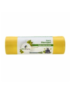 Saci menajeri 120 L, LDPE, galben, 10 buc/rola, ECOFRIEND