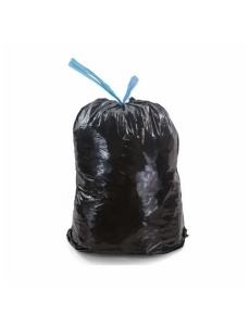 Saci menajeri cu snur, 35 L, negru, 15 buc/rola