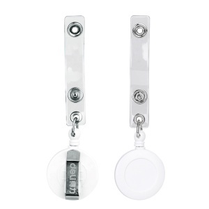 Snur retractabil pentru ecuson, 12 buc/set, alb, DELI 8309