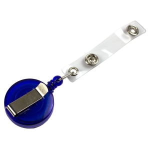 Snur retractabil pentru ecuson, albastru, 50 buc/set