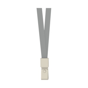 Snur textil pentru ecuson 1.5 cm, capsa plastic, 12 buc/set, gri, DELI - Img 2