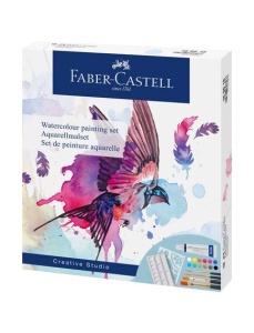 Tempera acuarele cu paleta si pensule pictura, 18 piese/set, FABER-CASTELL