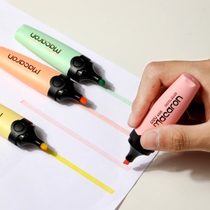 Textmarker pastel DELI Macaron, 4 buc/set - Img 3