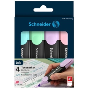 Textmarker pastel SCHNEIDER Job, 4 buc/set - Img 1