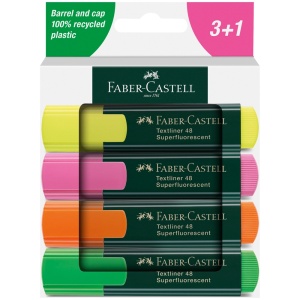 Textmarker, varf tesit 1-5 mm, 4 buc/set, 1548 FABER-CASTELL