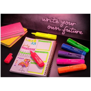 Textmarker, varf tesit 1-5 mm, 8 buc/set, superfluorescent, FABER-CASTELL - Img 2
