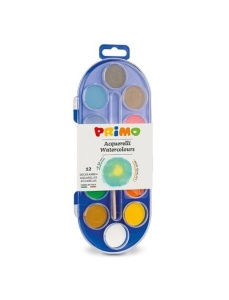 Acuarele 12 culori/set + pensula, 30 mm, Morocolor PRIMO